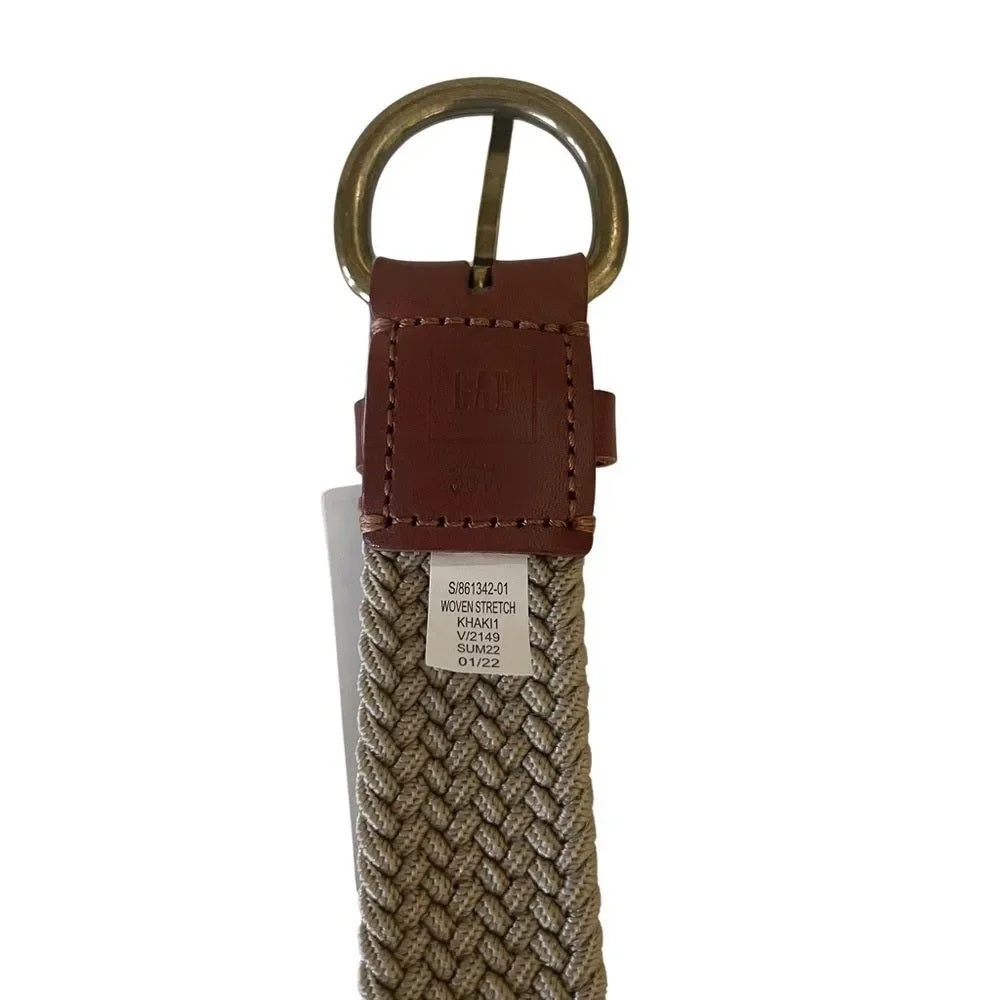 New Gap Woven Stretch Belt Khaki Size 36